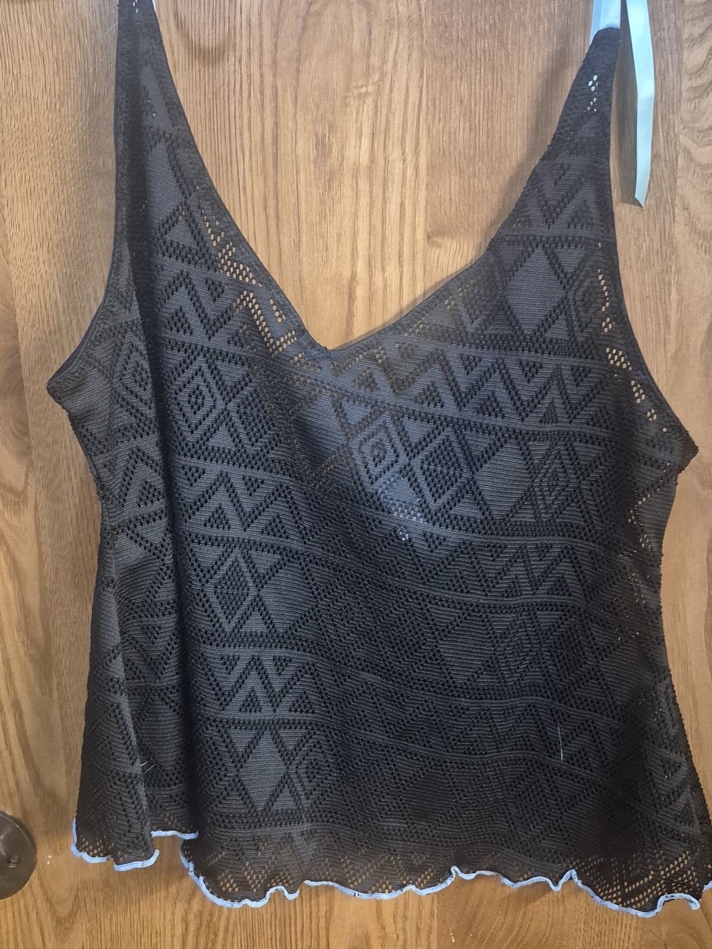 Fantasy Lingerie Black Crochet V-Neck Camisole Tank Top.   Box 44